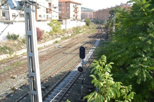 Entrada a la estación de Pamplona-Iruñea.