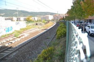 Entrada a la estación de Pamplona-Iruñea.